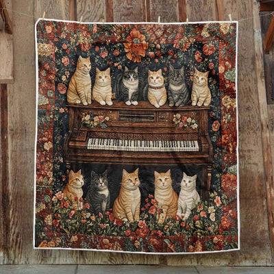 Melodic Cats Blanket - H337 - Premium Blanket