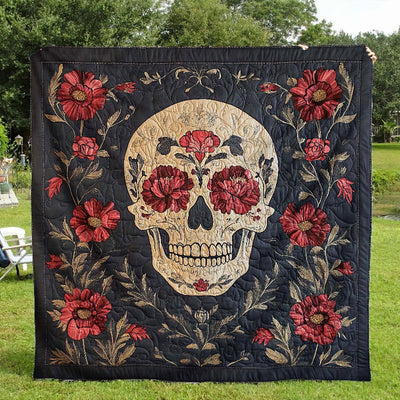 Eternal Bloom Skull Blanket - H339 - Premium Blanket