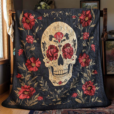 Eternal Bloom Skull Blanket - H339 - Premium Blanket