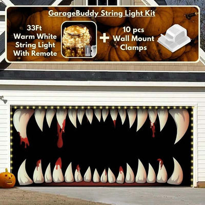 Monster Teeth Halloween Garage Door Covers HC003