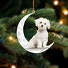 Maltese Sit On The Moon Ornament MO002