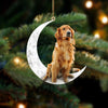 Golden Retriever Sit On The Moon Ornament MO004