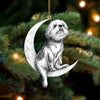 Shih Tzu Sit On The Moon Ornament MO011