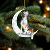 Beagle Sit On The Moon Ornament MO023