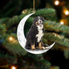 Bernese Mountain Sit On The Moon Ornament MO026