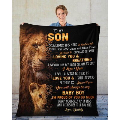 To My Son - From Dad - LionBlanket - A322 - Premium Blanket