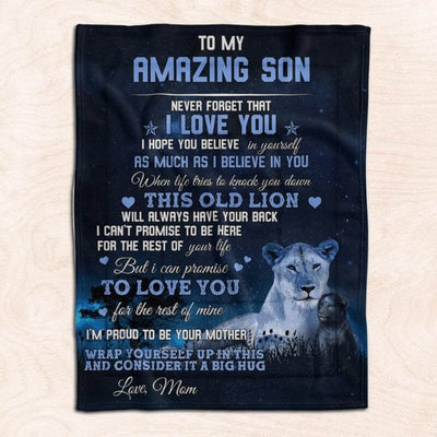 To My Son - From Mom - LionBlanket - A333 - Premium Blanket