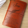 Mom To Son - Enjoy The Ride - Engraved Leather Journal Notebook