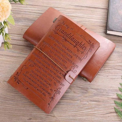 Vintage Engraved Leather Journal Notebook