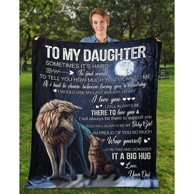 To My Daughter - From Dad - Wolfblanket - A323 - Premium Blanket