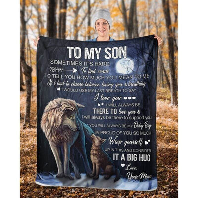 To My Son - From Mom - Wolfblanket - A323 - Premium Blanket