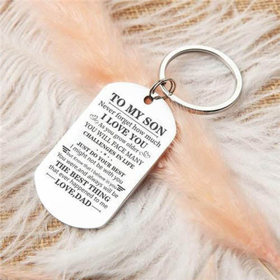 Dad To Son - Just Do Your Best - Inspirational Keychain