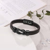 "Dad and Daughter Forever Linked Together" Black Braided Leather Bracelets - Forever Linked