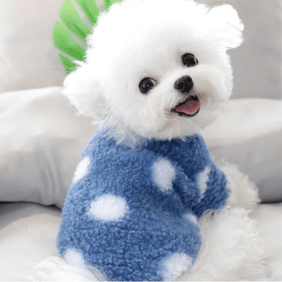 Warm Fleece Polka Dog Sweater