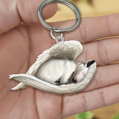 Sleeping Angel Acrylic Keychain Bull Terrier