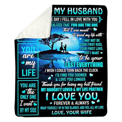 To My Husband - From Wife - A334 - Premium Blanket