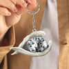 Sleeping Angel Acrylic Keychain Dalmatian