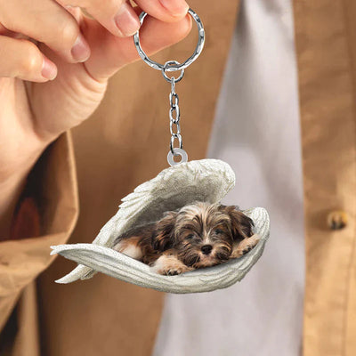 Sleeping Angel Acrylic Keychain Havanese