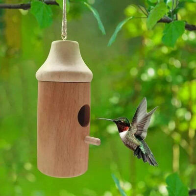 Wooden Hummingbird House - Gift for Nature Lovers