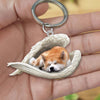 Sleeping Angel Acrylic Keychain Akita SA138