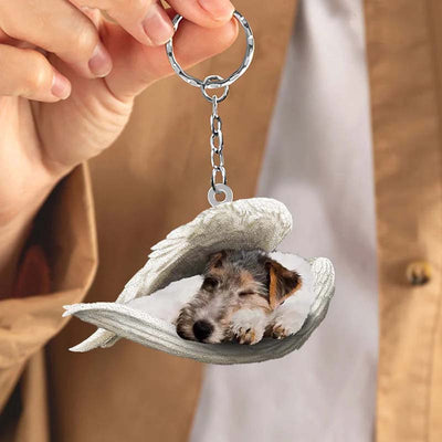 Sleeping Angel Acrylic Keychain Fox Terrier SA151