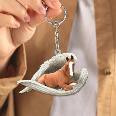 Sleeping Angel Acrylic Keychain Horse SA195