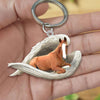 Sleeping Angel Acrylic Keychain Horse SA195