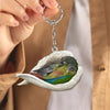 Sleeping Angel Acrylic Keychain Green Cheek Conure SA218