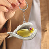 Sleeping Angel Acrylic Keychain Yellow Indian Ring Neck SA259