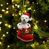 West Highland White Terrier In Santa Boot Christmas Hanging Ornament SB008