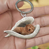 Sleeping Angel Acrylic Keychain Labradoodle