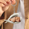 Sleeping Angel Acrylic Keychain Pit Bull