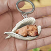 Sleeping Angel Acrylic Keychain Pit Bull