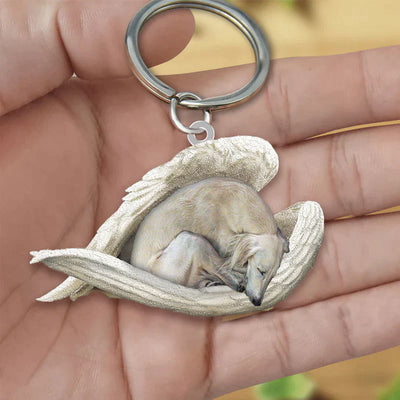 Sleeping Angel Acrylic Keychain Saluki